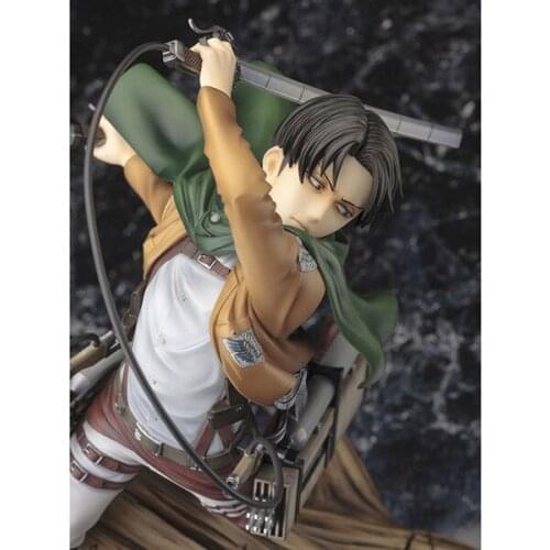 28cm Japanese Anime Attacking Giant Levi PVC Action Figure Toy Game Statue Collection Model Doll Gift