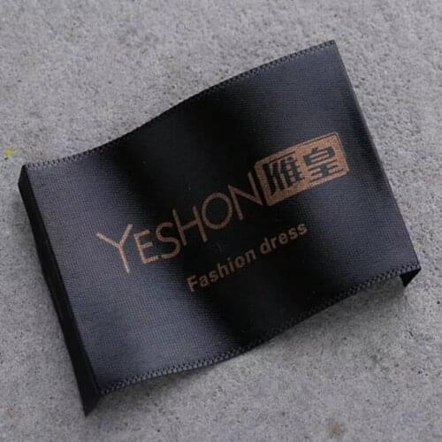 Customize 1000 pcs/lot Wood shuttle satin woven label selvage edge damask clothing labels fabric sewing tags