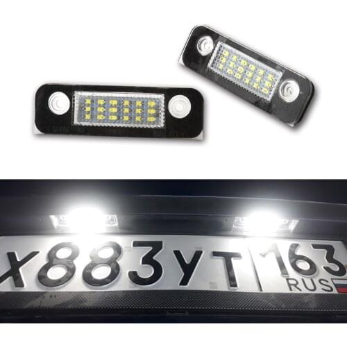 2PCS No Error LED Car Number License Plate Light For Ford12v white For Ford Fiesta Fusion Mondeo MK2 Signal Lamp License Lights