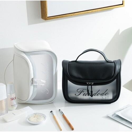 PVC Cosmetic Bag Women Makeup Bags Transparent Portable Large Capacity Zipper Makeup Beauty Wash Organizer Toiletry Storage Kit