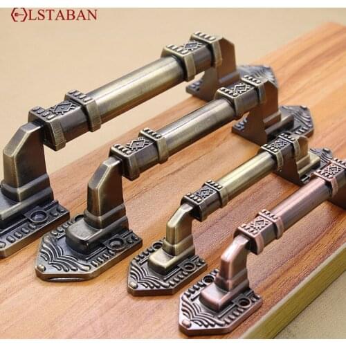 Punch-free Wooden Door Door Handle Antique Copper European-style Double Door Exposed Handle Aluminum Alloy Cabinet Door Handle