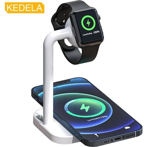 Qi Magnetic Induction Wireless Chargers Holder For IPhone 12 11 Pro Max Apple Watch Fast Charging Mobile Phone Wireless Charger