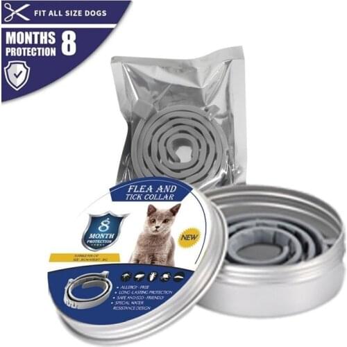New Pet Dog Cat Collar Anti Flea Ticks Mosquitoes Outdoor Adjustable Pet Collar cat Accessories 8 Months Long-term Protection