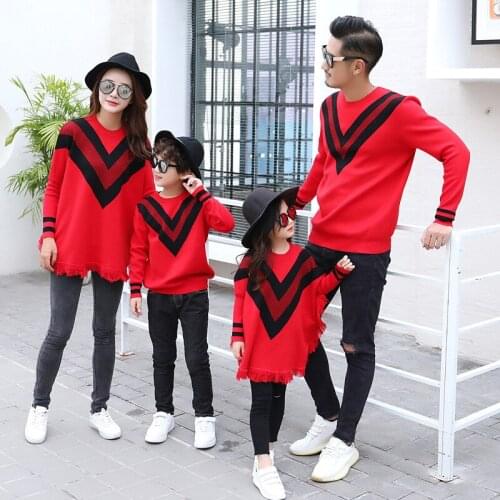 New year clothes Family matching clothes mother daughter dresses girls holiday dress couple clothes batwing sleeve family look