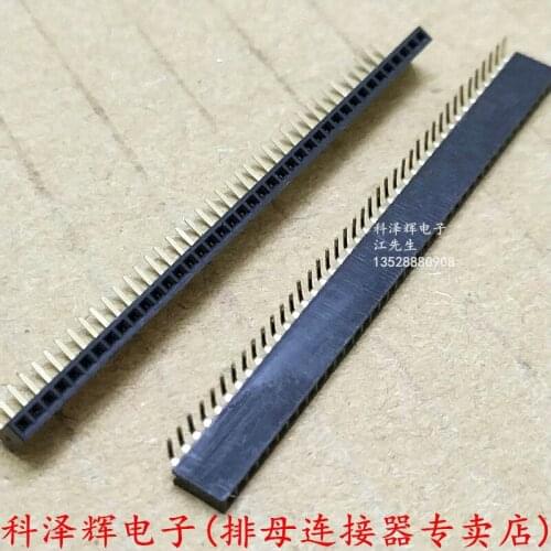 1.27mm pitch Single row female seat 90 degree curved foot 1*40P 1*50P Plastic height 4.3MM pin header