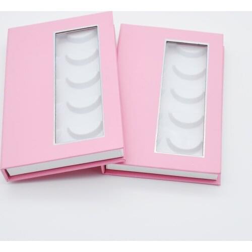 Wholesale 5pairs of False Eyelashes Box Package Lash Book Packaging Faux Cils Mink lashes Pink Storage Boxes Case Makeup Vendor