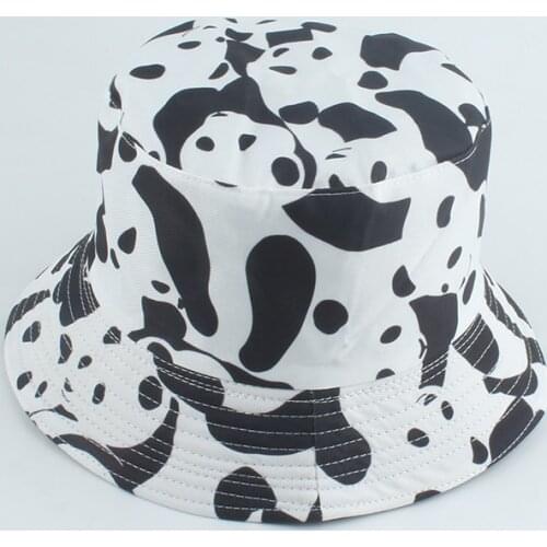Summer Baby Hat Kids Cartoon Panda White Black Bucket Hats For Boy Girl Panama Reversible Fisherman Hat Hip Hop Caps