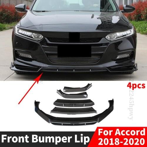 Front Bumper Lip Chin Spoiler Deflector Protector Guard Decoration Body Kit Diffuser Cover Trim For Handa Accord 2018 2019 2020