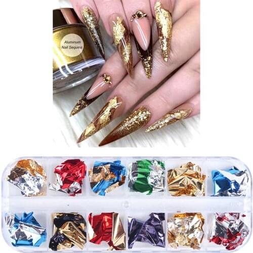 Professional Crafts Nail Colorful Foil Tinsel Flakes Manicure Nails Art Nail Art Tips Foils Flakes Decoration