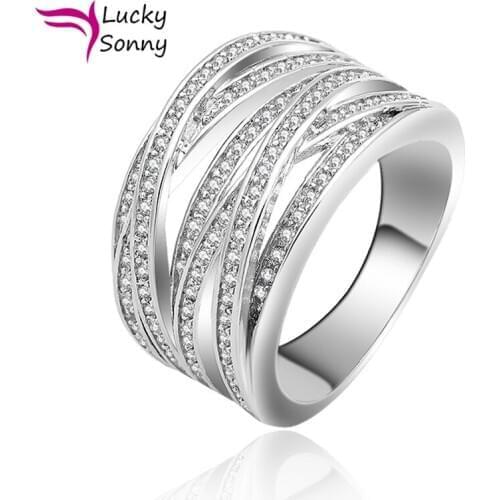 Lucky Sonny Ring Fashion Wedding Ring Luxury Engagement Jewelry With 3A CZ Women Anel Joyas Female Anillos Knot Ring Bijouterie