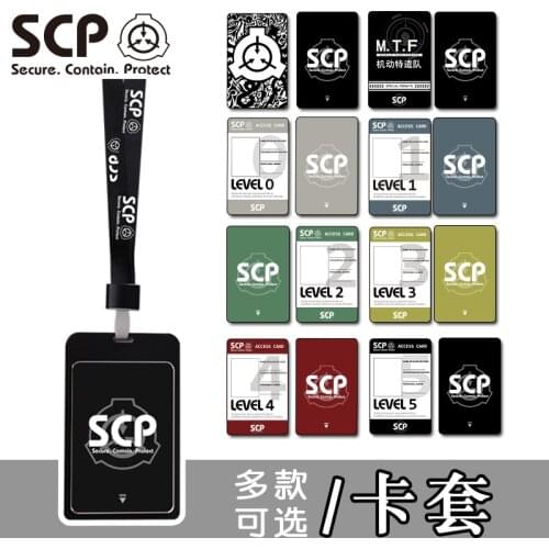 SCP Special Containment Procedures Foundation Credit Card Holder Set PVC Bus IC Case Pendant Necklace Keychain Cosplay Prop Gift