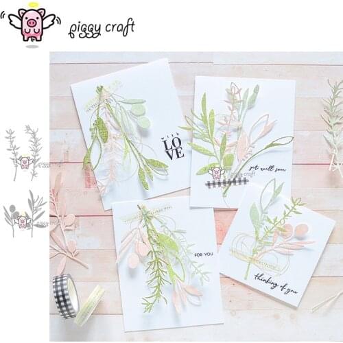Piggy Craft metal cutting dies cut die mold Leaf branch decoration Scrapbook paper craft album card punch knife art cutter die