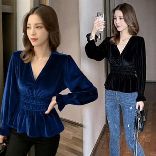 Top Womens Short Womens Clothing Autumn and Winter Long Sleeves T-shirt Women