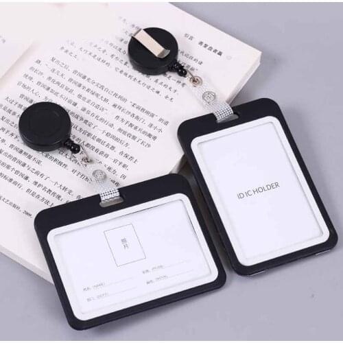 Top Quality Retractable Pull Badge Reel ABS Plastic Character Scalable Student Nurse Exhibition PU Business Card Badge Holder