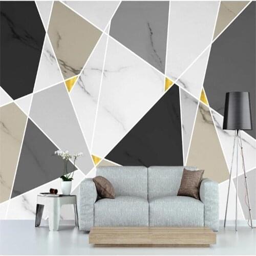Wellyu Custom wallpaper papel de parede Modern minimalist geometric creative mosaic graphic jazz white marble wall papier pei