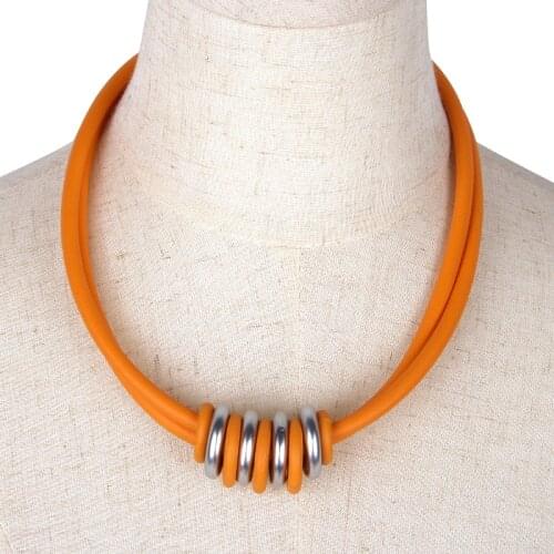 YD&YDBZ DIY Metal Circle Necklace Charms Women Multicolor Sweater Chain Necklace Jewelry Gothic Party Festival Gift Accessories