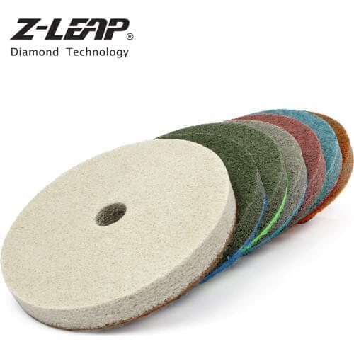 Z-LEAP Diamond Sponges 7pcs 4 Inch For Marble Polishing Abrasives Artificial Stone Polishing Wheels Buff Disk Thickness 10mm