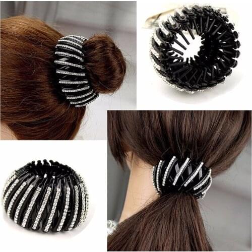 Nest Shape Bud Hair Clip Crab Claws Hair Accessories Shiny Rhinestone Ponytail Holder Hairpins for Women Female Headwear
