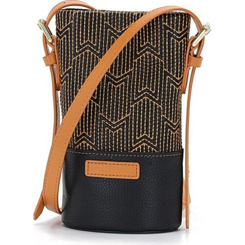 Mobile Phone Bag Mini Bucket Purse For Female Fashion Manual Suture Magnetic Buckle Wallet Women Crossbody Shoulder Bags Vintage