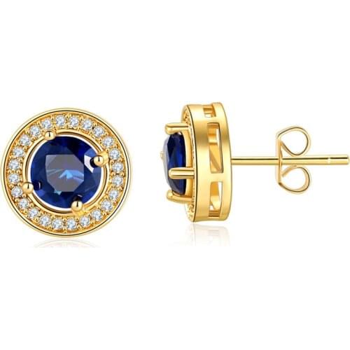 ZSLBS Korean Fashion Earrings For Women Cubic Zirconia Round Crystal Stud Earring Jewelry Pendientes Mujer Boucle Oreille Femme