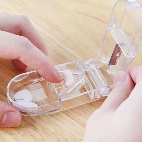1 Pieces Pill Cutter Splitter Half Storage Compartment Box Medicine Tablet Holder Portable Small Pill Box