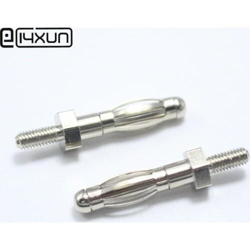 10pcs 4mm Banana Plug with Thread 3mm for Panel Mount M3 Bolt Fitted Uninsulated Plugs Adaptor Connector