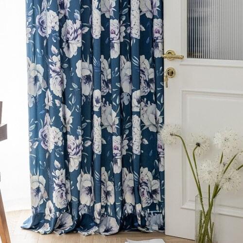 2021 New Modern and Simple Polyester-cotton Printing Curtains for Living Dining Room Bedroom