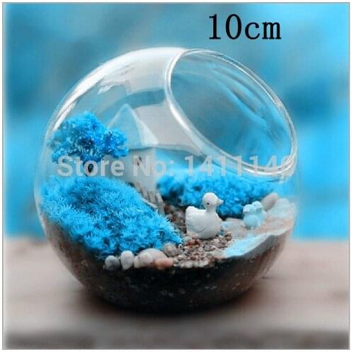 6 Pcs/ Lot Modern Clear Round Crystal Glass Vase Flower Balls Terrarium Vases For Wedding Decoration Dia 10 cm free shipping