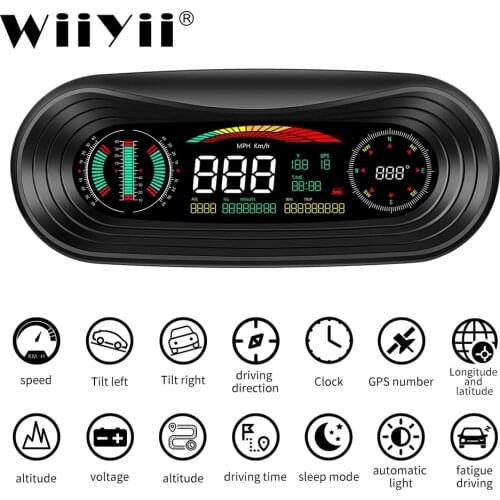 Car HUD Navigation GPS Head Up Display Digital Gauage Fuel Consumption Voltage Coolant Oil Speed On Board Computer P18