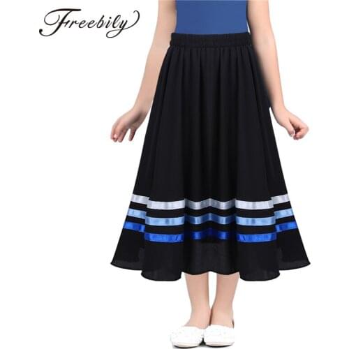 Ballet character skirt Teen Girls High Waist Long Maxi Full Circle Skirt for Performance Celebration of Spirit Praise Dance Wear