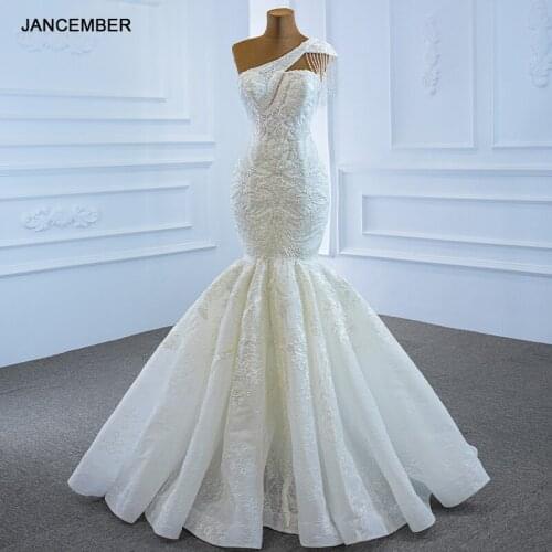 RSM67187 Noble And Elegant Applique Print Tassel Wedding Dress 2021 Back Backless Lace-Up Frill Design Fishtail Skirt