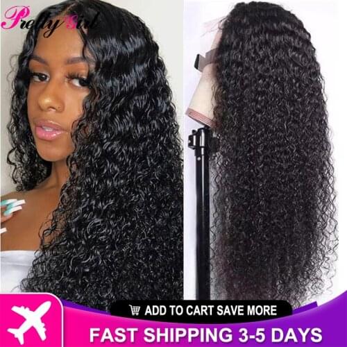 Brazilian Curly Wig Lace Closure Wig 4x4 Remy Human Hair Wig for Women 13×1 T Part Lace Deep Curly Hair Wet And Wavy Pre Plucked