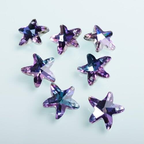 Beads Factory 17mm Starfish Shape Crystal Beads for DIY Earring Necklace