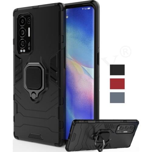 For Cover Oppo Find X3 Neo Case Shockproof TPU Bumper Magnetic Ring Holder Silicone Armor Hard Phone Back Cover Find X3 Neo Case