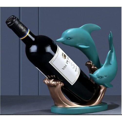 Dolphin Wine Rack Decoration Furnishings Home Decoration Wine Cabinet Display Prop Creative Modern Wine Holder Housewarming Gift
