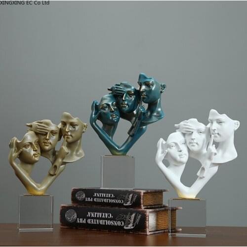 Resin Figure Ornaments Artificial Crystal Base Simple Modern Home Decoration Abstract Crafts Living Room Ornaments Gifts