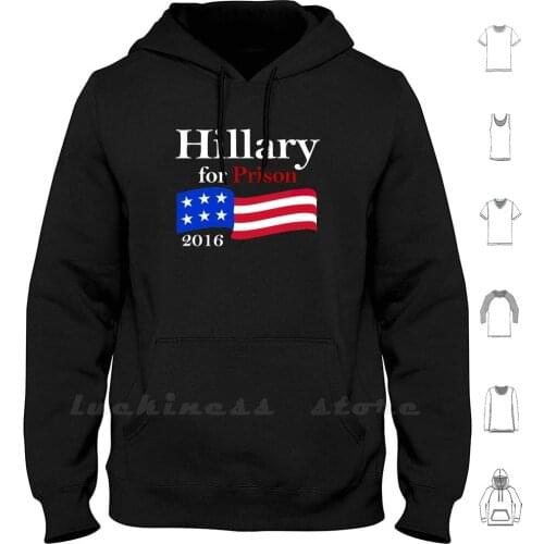 Hillary For Prison 2016 Hoodies Long Sleeve 2016 Hillary Prison Funny Parody Evil Witch Joker Face