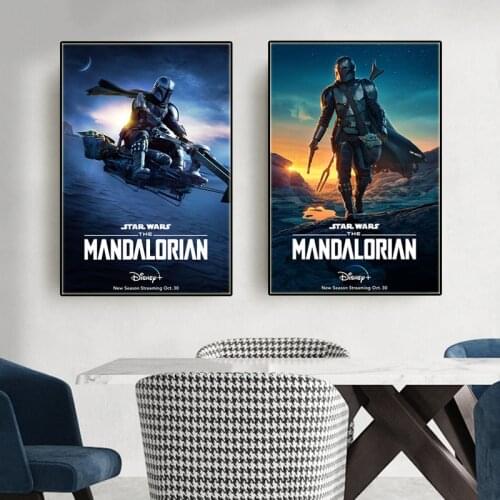 Disney The Mandalorian Anime Canvas Paintings Movie Popular Posters Wall Art Room Decor Prints Picture for Kids Home Decoration