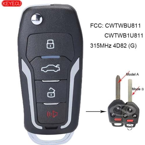 KEYECU Upgraded 4B Flip Remote Car Key Fob 315MHz 4D82 for Subaru Forester Impreza Legacy 2012-2017 FCC: CWTWBU811, CWTWB1U811
