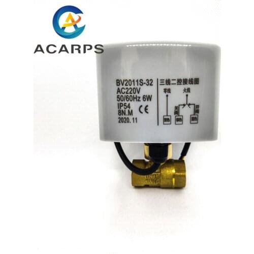 1/2" Brass Electric Ball Valve Three-Wire Two-Control Two-Way For Air-Conditioning Floor Heating And Water Heating Control 220V