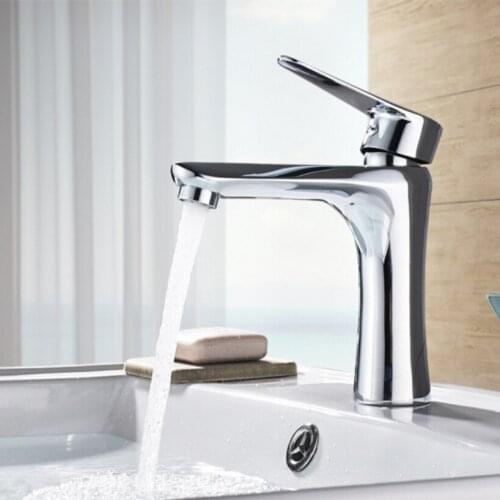 Brass single-handle single-hole drip basin hot and cold faucet Bathroom counter basin washbasin faucet