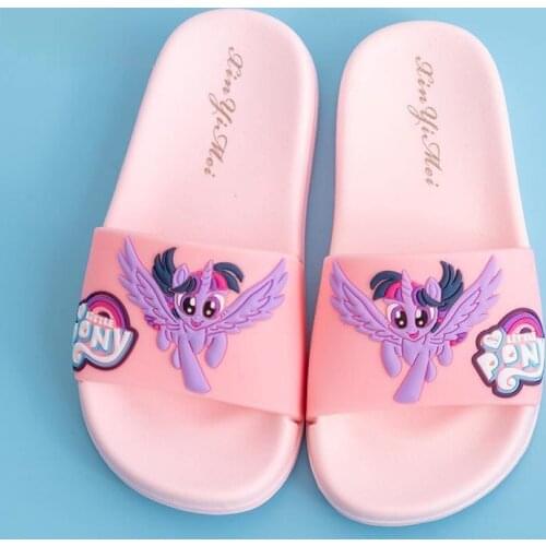 Rainbow & My Little Pony TwilightSparkle Summer Girls' Slippers Lovely Princess Anti Slip Soft Sole Pinkie Household Sandals