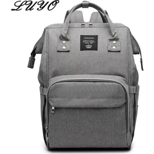 LUYO Diaper Bag Mummy Baby Care Nappy Large Capacity Waterproof Business Backpack Women Travel Bag Ring Bagpack Rugzak Back Pack