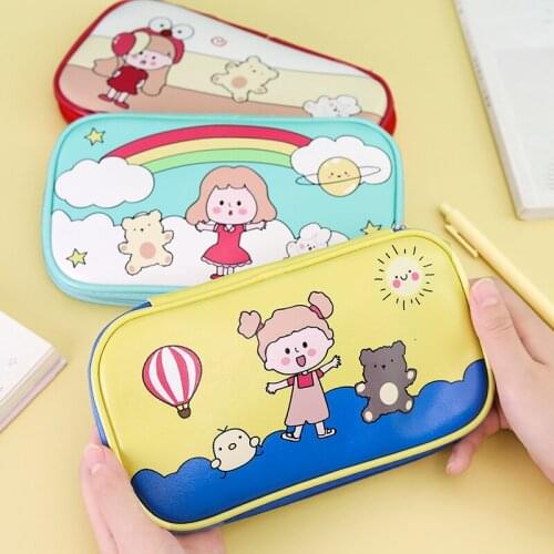 Cute Cartoon Girl School Supplies High Capacity Multifunction Kawaii Student Stationery Pencil Bags Kawaii Bag Back To School