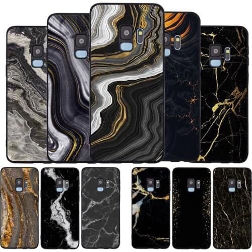 Balck Gold Marble Pattern Soft phone Case For Samsung S20 S10 S9 S8 S7 edge Plus Lite For Note 8 9 10 A6 A7 A8 A9 Cover