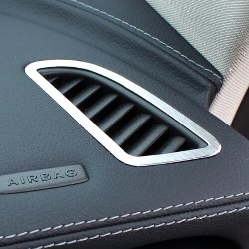 Stainless Steel Car Dashboard Air Conditioning Outlet Frame Decoration Sticker For Mercedes Benz GLC X253 C Class W205 15-17 LHD