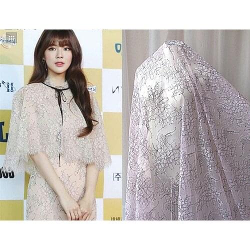 NEW 3D eyelash white yarn lace fabric embroidered cloth for wedding dress/curtains/Stage garment accessories DIY 1order=3meters