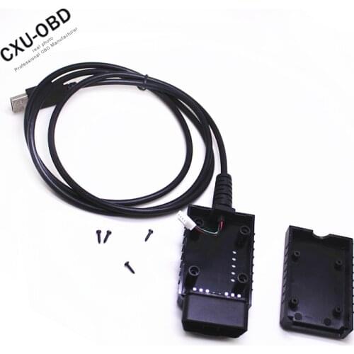New CASE ELM327 OBD2 Connector J1962m Plug with Enclosure 16pin Male Connector with USB cable