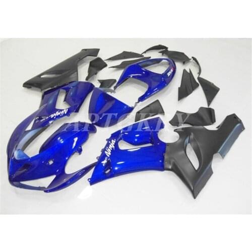New ABS Plastic Shell Motorcycle Fairing kit Fit For Kawasaki Ninja ZX6R 636 ZX-6R 2005 2006 Bodywork set Blue Black