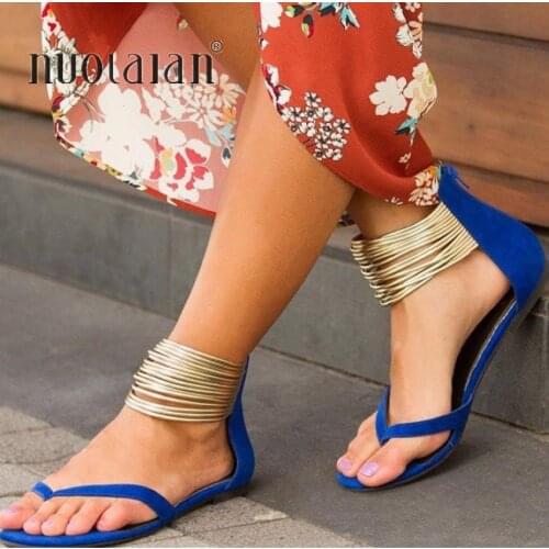 2019 Women Summer Sandals Ankle Strap Gladiator Ladies Flat Sandals Flip Flops Outdoor Casual Shoes Female Zapatos Mujer